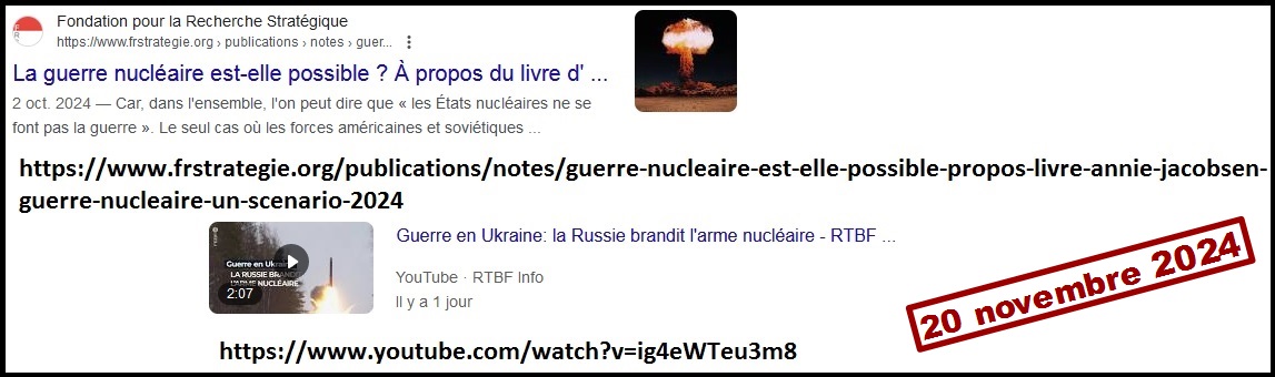 Avez-vous peur d'un conflit nucléaire ?