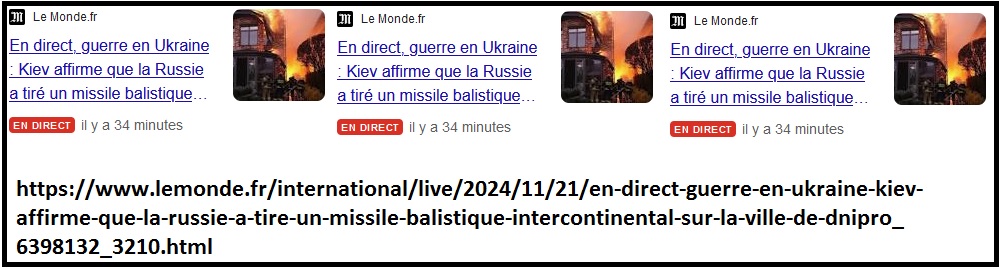 Kiev affirme que la Russie a tiré un missile balistique...